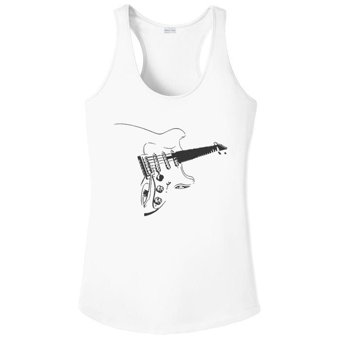 Electric Guitar Player Ladies PosiCharge Competitor Racerback Tank