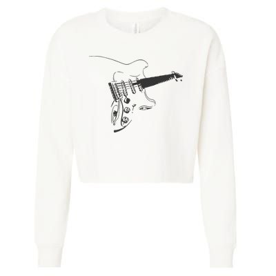 Electric Guitar Player Cropped Pullover Crew