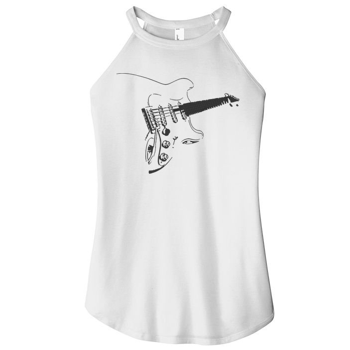 Electric Guitar Player Women's Perfect Tri Rocker Tank