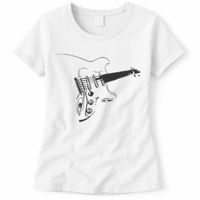 Electric Guitar Player Womens T-Shirt