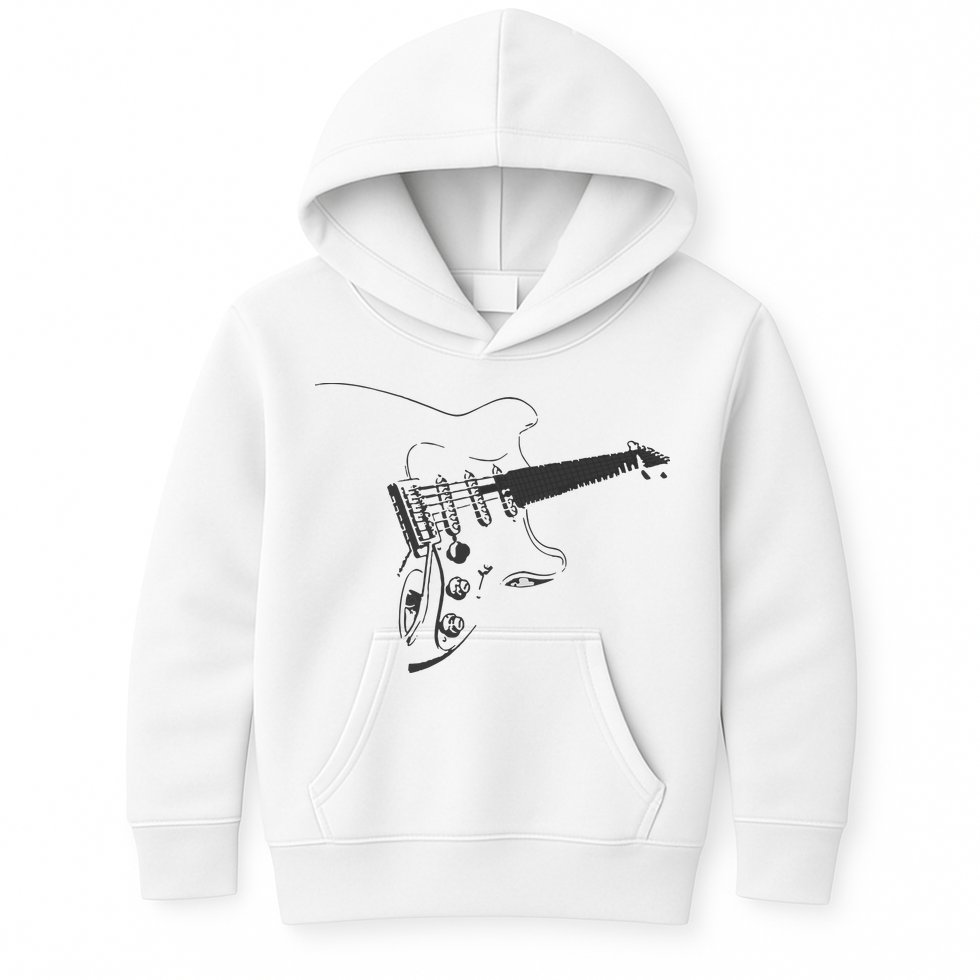 Electric Guitar Player Kids Hoodie
