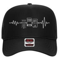 Electric Guitar Player Guitar Effects Pedals Heartbeat High Crown Mesh Back Trucker Hat