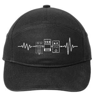 Electric Guitar Player Guitar Effects Pedals Heartbeat 7-Panel Snapback Hat