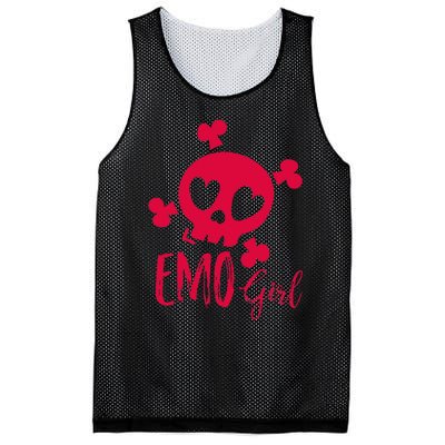 Emo Girl Pink Skull Emo Goth Music Ns Emotional Mesh Reversible Basketball Jersey Tank