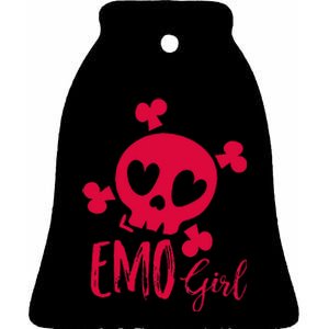 Emo Girl Pink Skull Emo Goth Music Ns Emotional Ceramic Bell Ornament