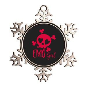 Emo Girl Pink Skull Emo Goth Music Ns Emotional Metallic Star Ornament