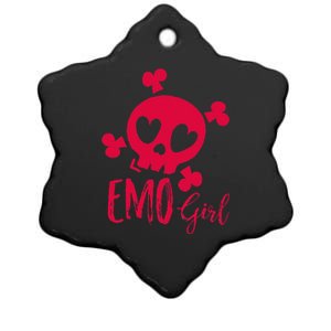 Emo Girl Pink Skull Emo Goth Music Ns Emotional Ceramic Star Ornament