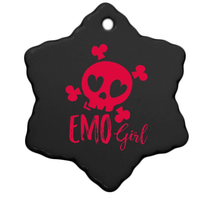 Emo Girl Pink Skull Emo Goth Music Ns Emotional Ceramic Star Ornament