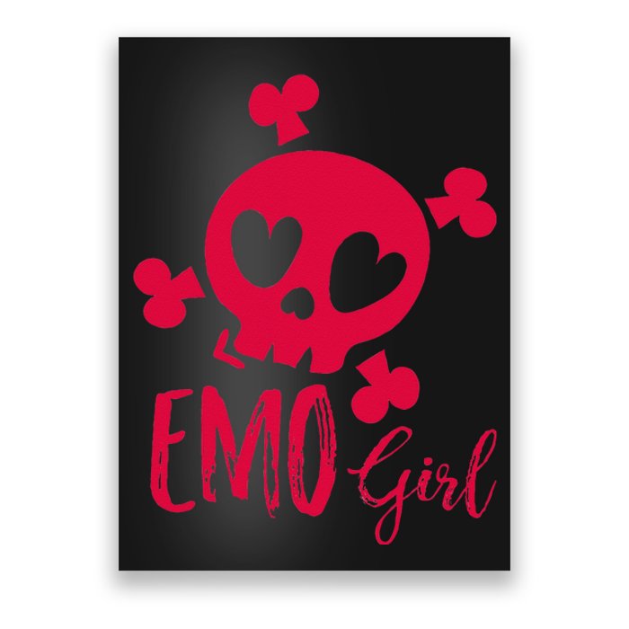 Emo Girl Pink Skull Emo Goth Music Ns Emotional Poster