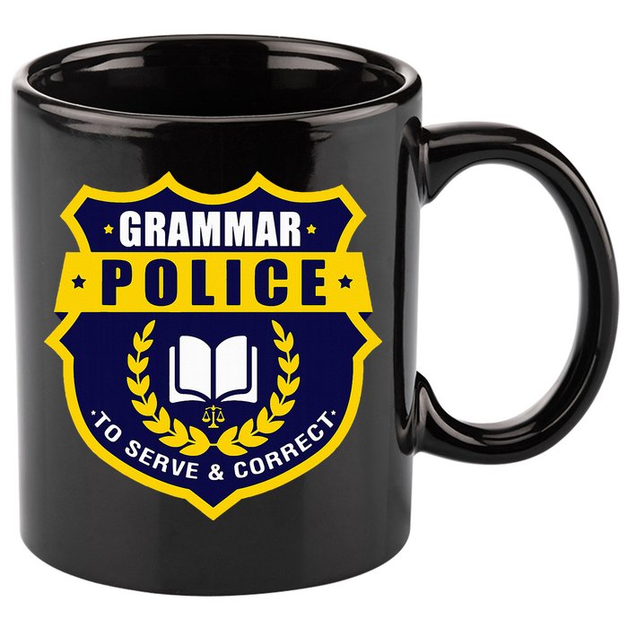 English Grammar Police 11oz C Handle Ceramic Mug