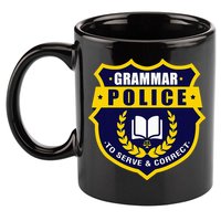 English Grammar Police 11oz C Handle Ceramic Mug