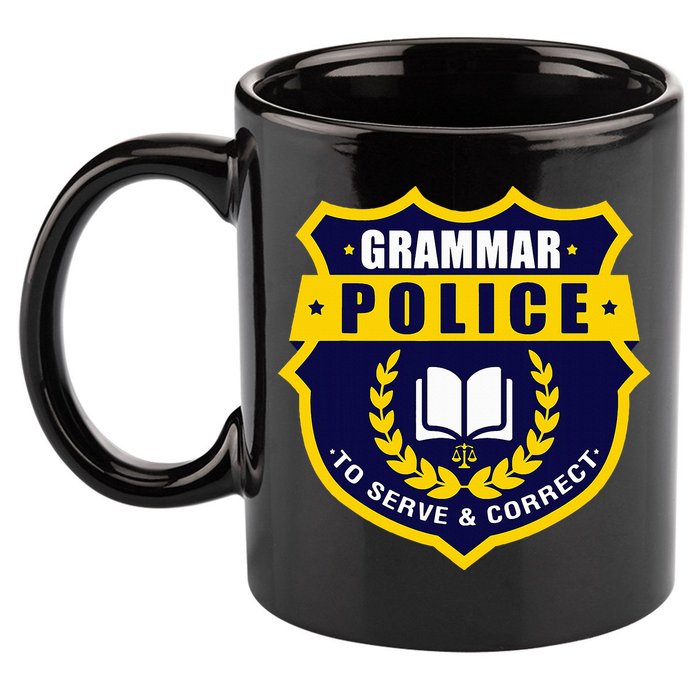 English Grammar Police 11oz C Handle Ceramic Mug