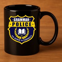English Grammar Police 11oz C Handle Ceramic Mug