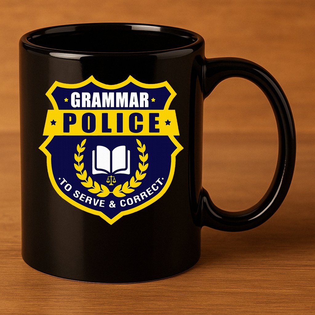English Grammar Police 11oz C Handle Ceramic Mug