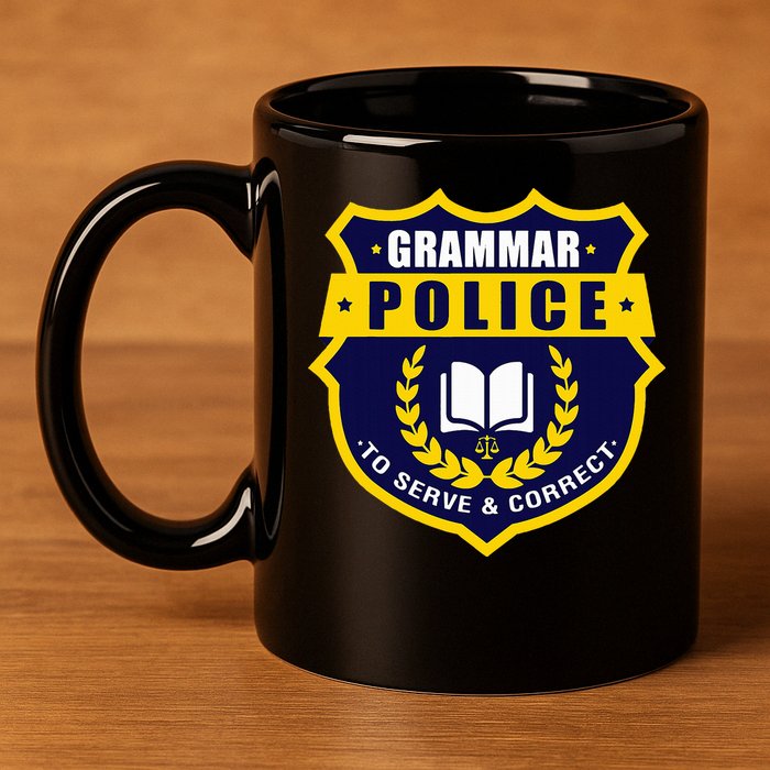 English Grammar Police 11oz C Handle Ceramic Mug