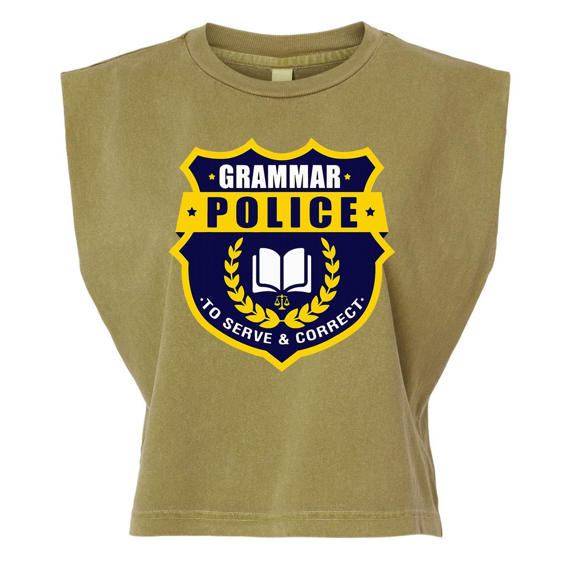 English Grammar Police Garment-Dyed Women's Muscle Tee