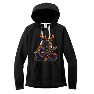 Electric Guitar Rock Music Moose Women's Fleece Hoodie