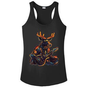 Electric Guitar Rock Music Moose Ladies PosiCharge Competitor Racerback Tank