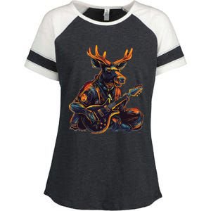 Electric Guitar Rock Music Moose Enza Ladies Jersey Colorblock Tee