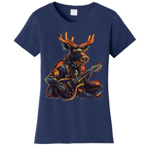 Electric Guitar Rock Music Moose Women's T-Shirt