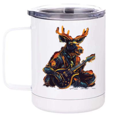 Electric Guitar Rock Music Moose 12 oz Stainless Steel Tumbler Cup