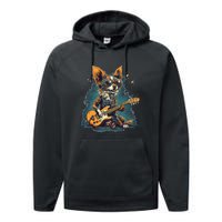 Electric Guitar Rock Music Jack Chi Dog Performance Fleece Hoodie