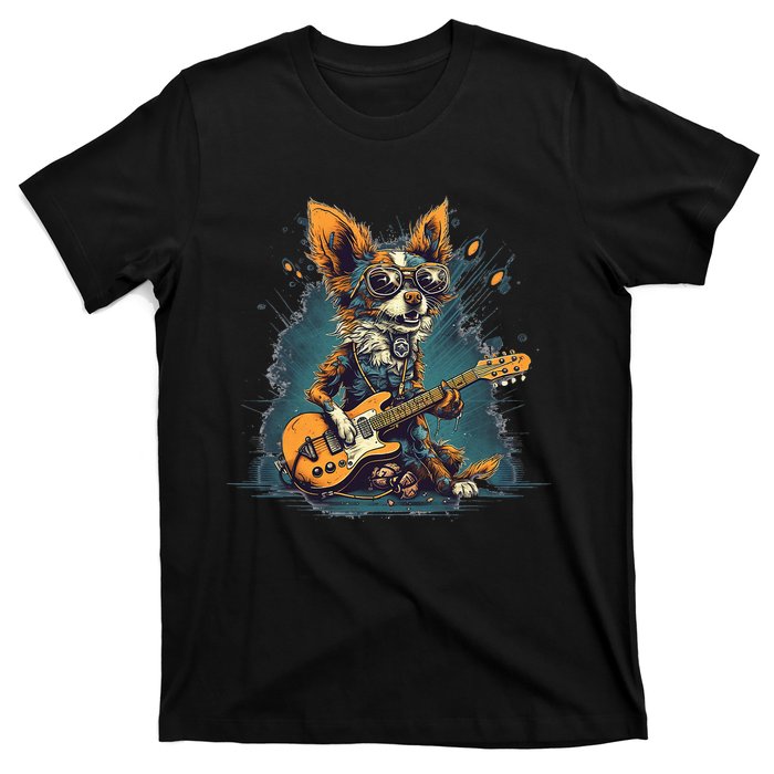 Electric Guitar Rock Music Jack Chi Dog T-Shirt