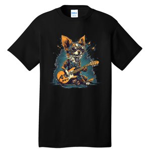 Electric Guitar Rock Music Jack Chi Dog Tall T-Shirt