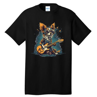 Electric Guitar Rock Music Jack Chi Dog Tall T-Shirt