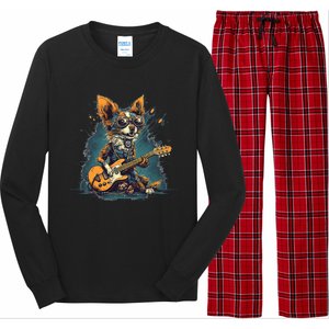 Electric Guitar Rock Music Jack Chi Dog Long Sleeve Pajama Set