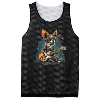 Electric Guitar Rock Music Jack Chi Dog Mesh Reversible Basketball Jersey Tank