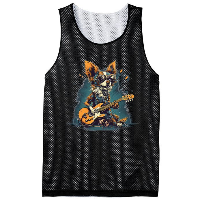 Electric Guitar Rock Music Jack Chi Dog Mesh Reversible Basketball Jersey Tank