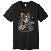 Electric Guitar Rock Music Jack Chi Dog Premium T-Shirt