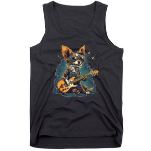 Electric Guitar Rock Music Jack Chi Dog Tank Top