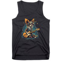 Electric Guitar Rock Music Jack Chi Dog Tank Top