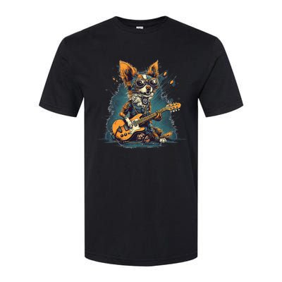 Electric Guitar Rock Music Jack Chi Dog Softstyle CVC T-Shirt