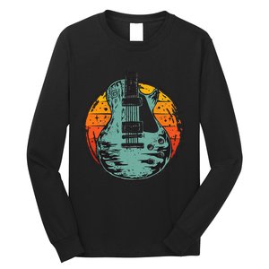 Electric Guitar Retro Sunset Long Sleeve Shirt