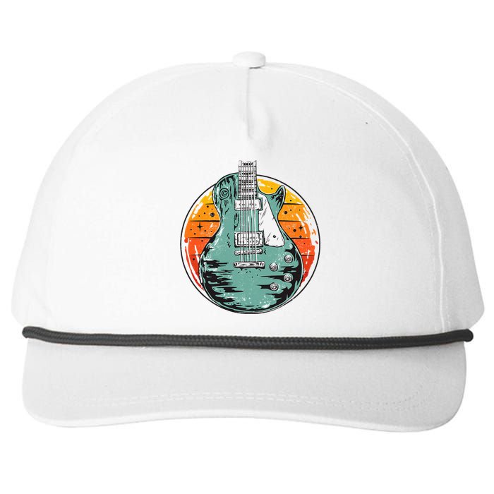 Electric Guitar Retro Sunset Snapback Five-Panel Rope Hat