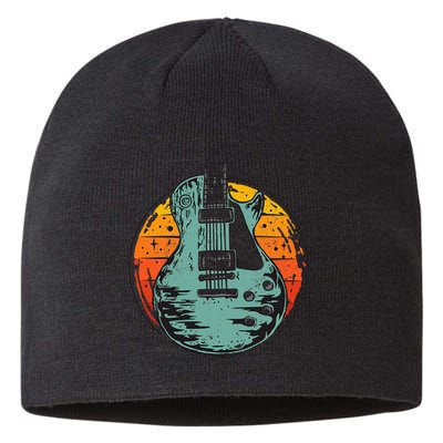 Electric Guitar Retro Sunset Sustainable Beanie