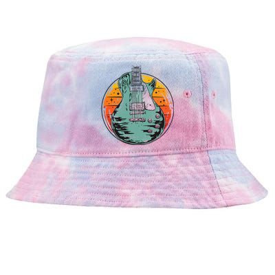 Electric Guitar Retro Sunset Tie-Dyed Bucket Hat