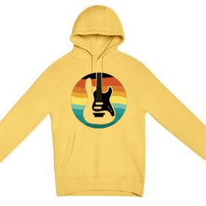 Electric Guitar Retro Sunset Premium Pullover Hoodie