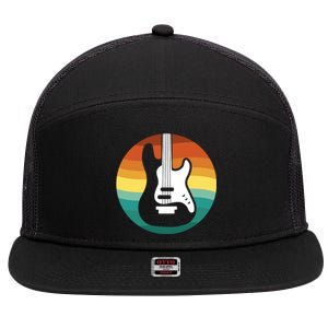 Electric Guitar Retro Sunset 7 Panel Mesh Trucker Snapback Hat