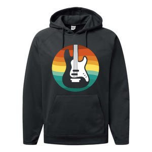 Electric Guitar Retro Sunset Performance Fleece Hoodie