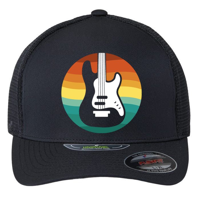 Electric Guitar Retro Sunset Flexfit Unipanel Trucker Cap