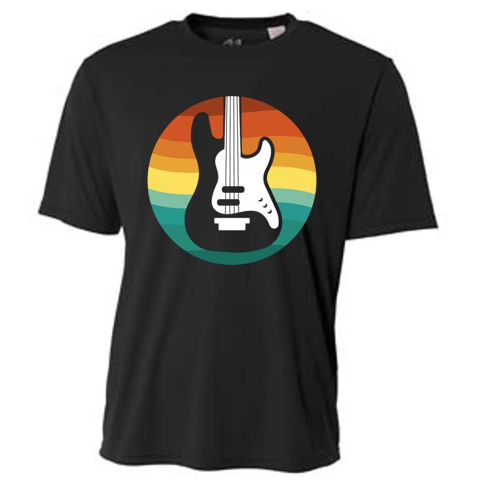 Electric Guitar Retro Sunset Cooling Performance Crew T-Shirt