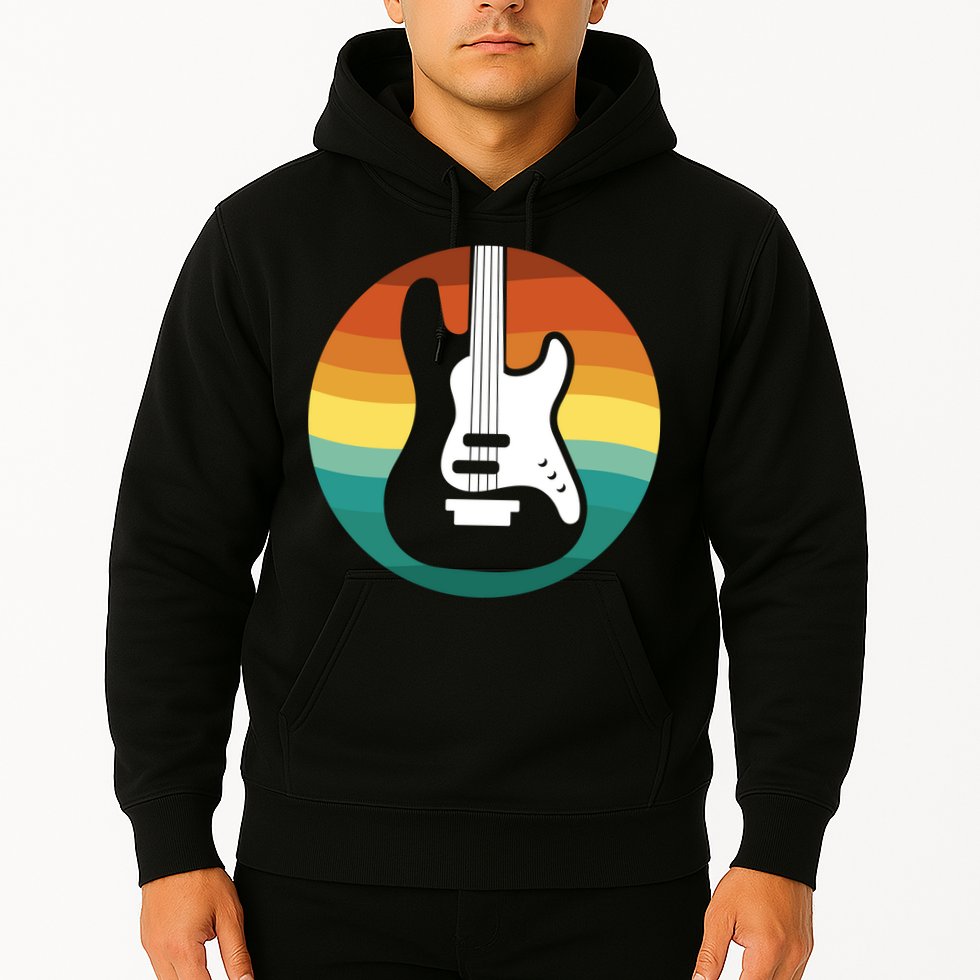 Electric Guitar Retro Sunset Hoodie