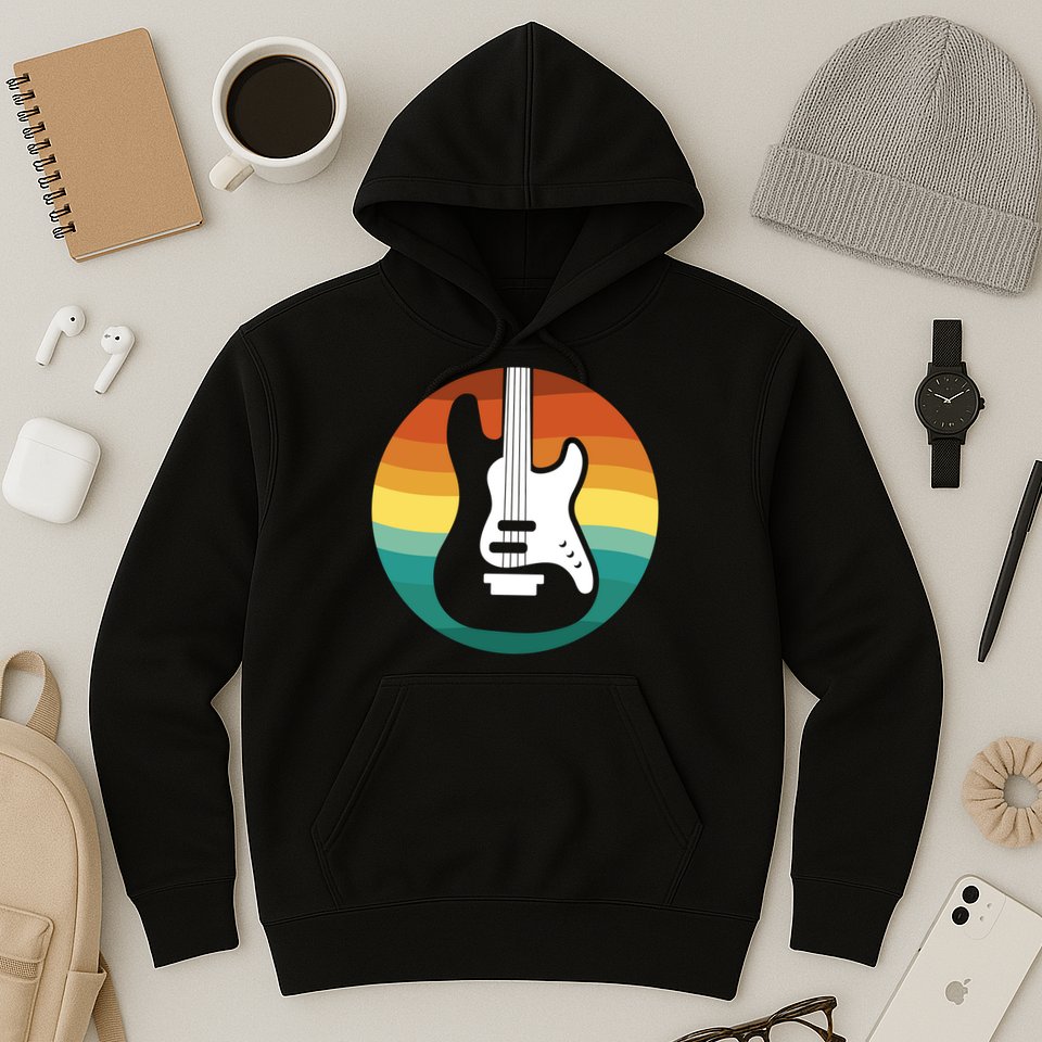 Electric Guitar Retro Sunset Hoodie