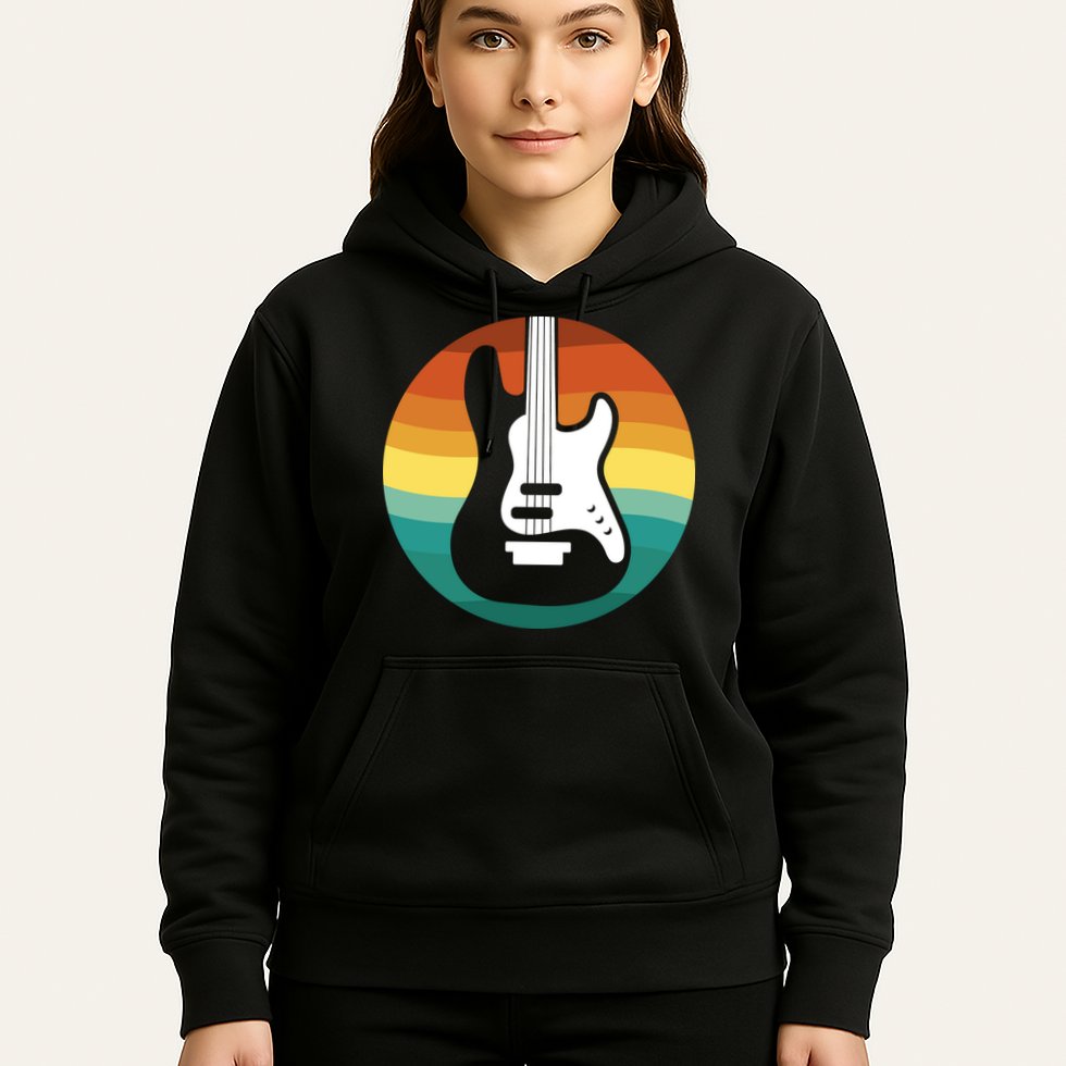 Electric Guitar Retro Sunset Hoodie