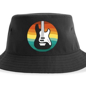 Electric Guitar Retro Sunset Sustainable Bucket Hat