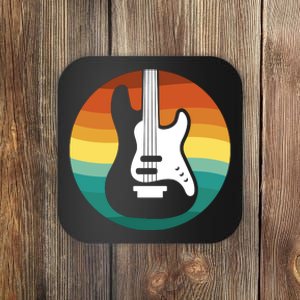 Electric Guitar Retro Sunset Coaster